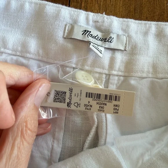 Madewell The Harlow Wide-Leg Pant in 100% Linen New tags size 4 smoke pet free - Picture 7 of 9